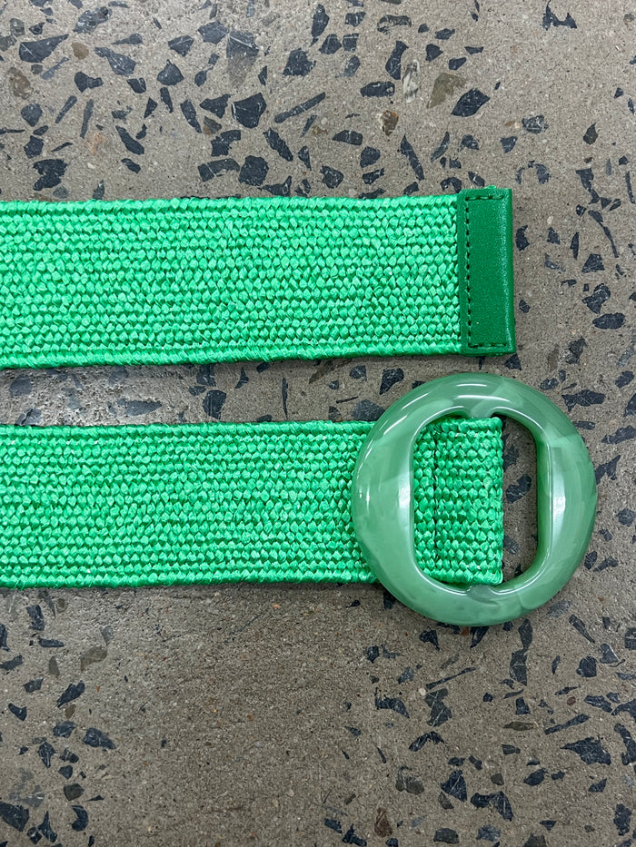 Boutique Belt - Round Resin Buckle (Green)