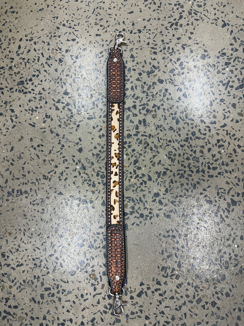 Leopard Print Leather Handbag Strap - Short