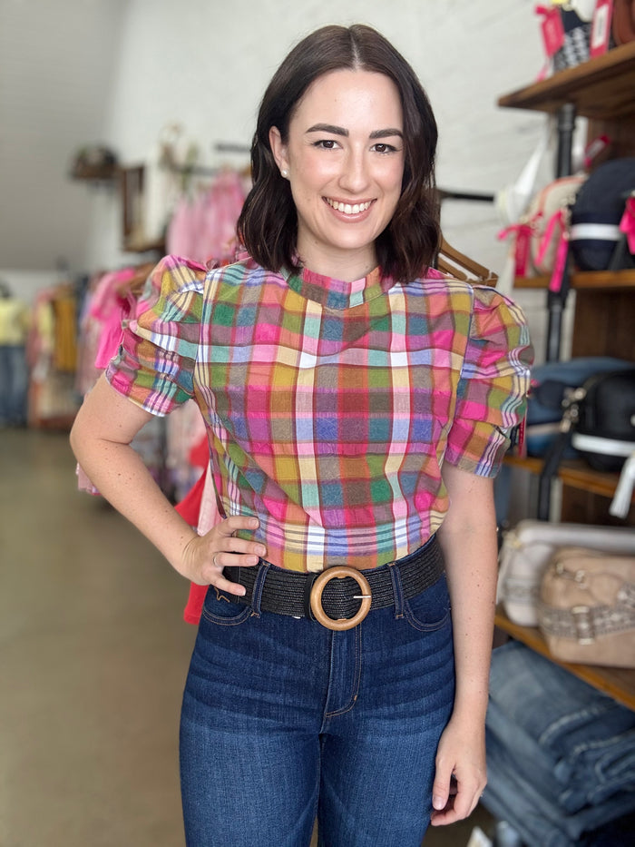 Geniveve Top - Vintage Plaid