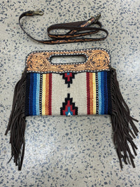 Serape - Saddle Blanket and Leather Crossbody/Clutch