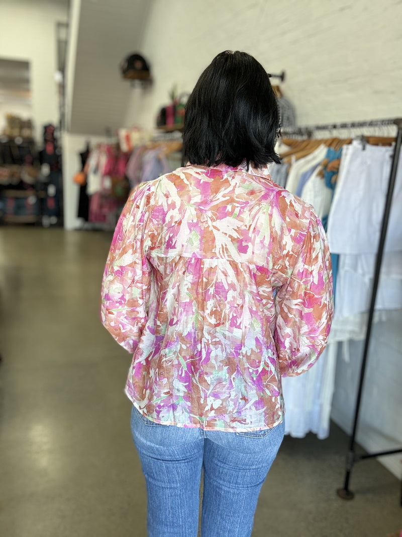 Chelsea Top - Pink Floral