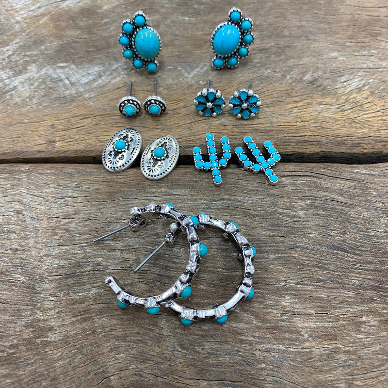 Trixie Set - Silver and Turquoise