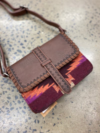 Indi Leather & Purple Aztec Crossbody