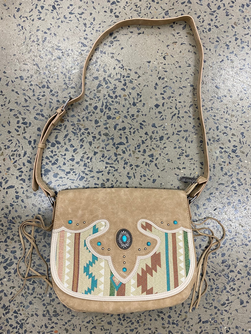 Sadie Beige Aztec Crossbody