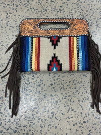 Serape - Saddle Blanket and Leather Crossbody/Clutch