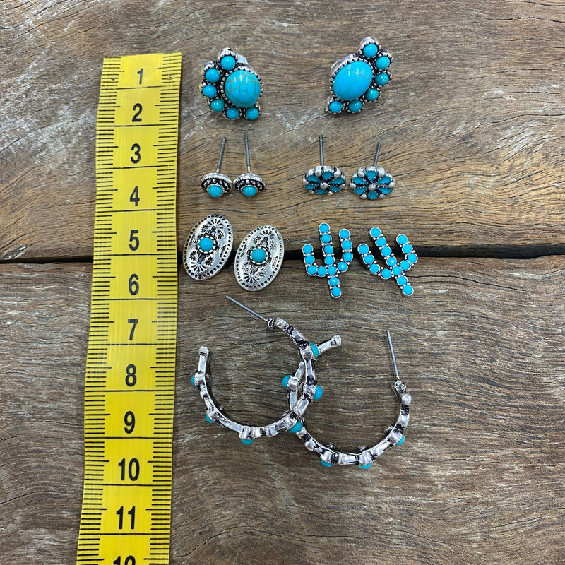 Trixie Set - Silver and Turquoise