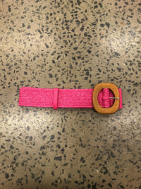 Oval Buckle Boutique Belt - Hot Pink