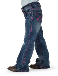 Girl's Cowgirl Tuff Jeans - Pink Arrows