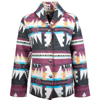 Hooey - Women's Burgundy/Black All Over Pattern Cardigan Jacket