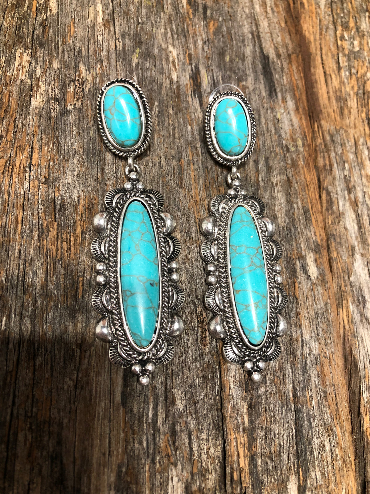 Silver store western earrings