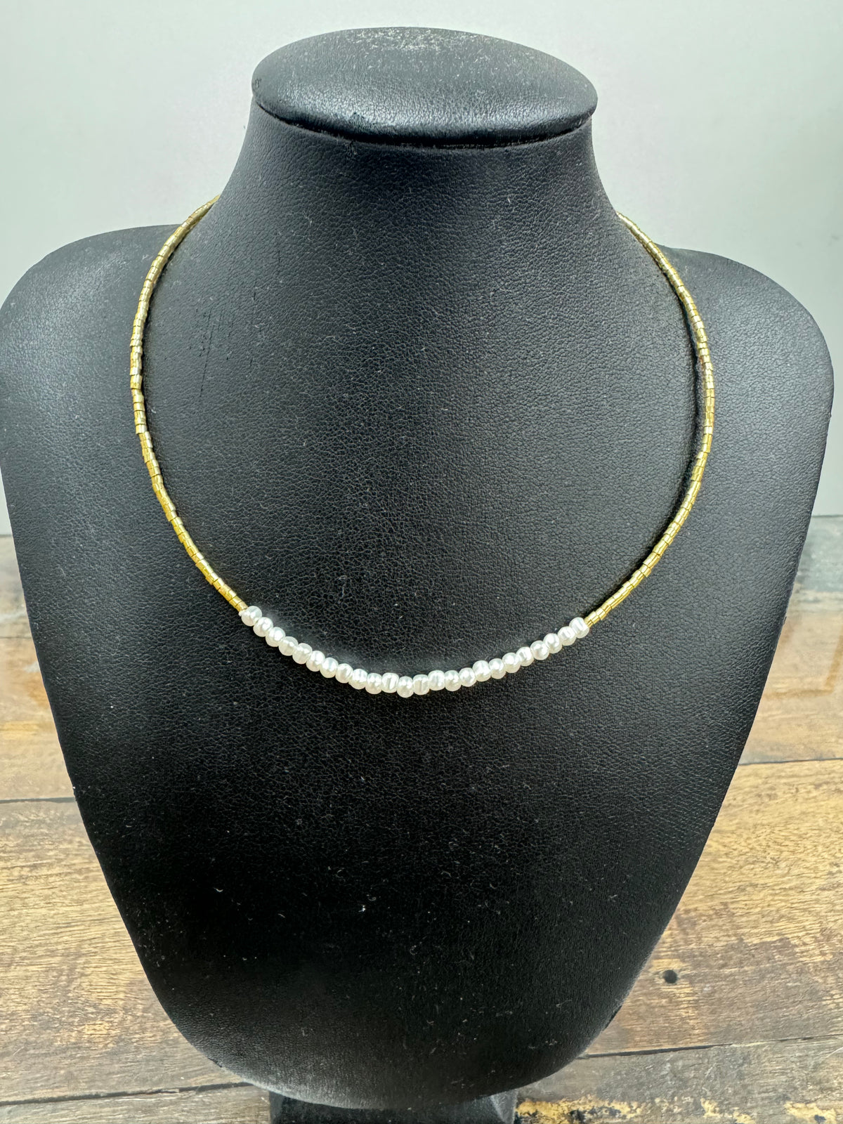 Gold Pearl Bead - Necklace