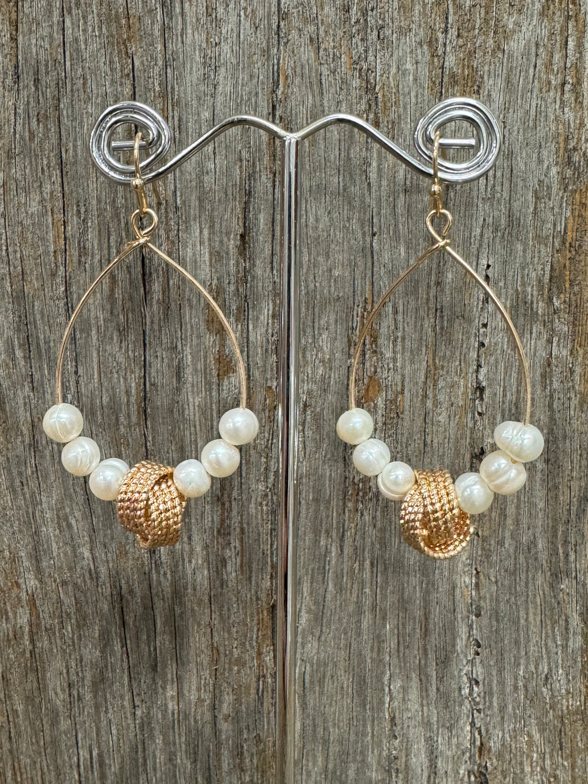 Earrings - Gold Tear Drop Pearls