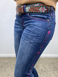 Cowgirl Tuff Jeans - Pink Arrows