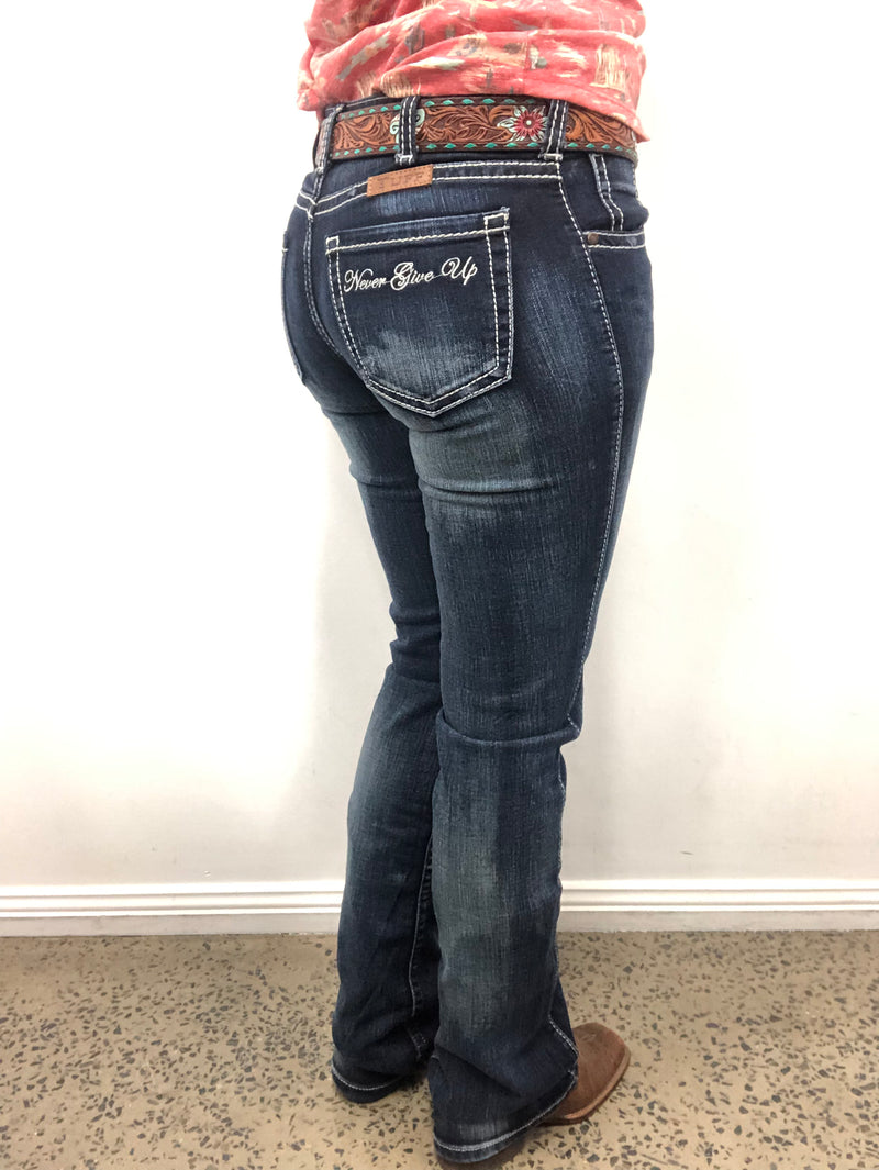 Cowgirl Tuff Jeans - Never Give Up Dark