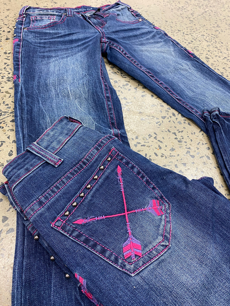 Cowgirl Tuff Jeans - Pink Arrows