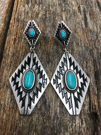 Lucy - Turquoise Diamond Earrings