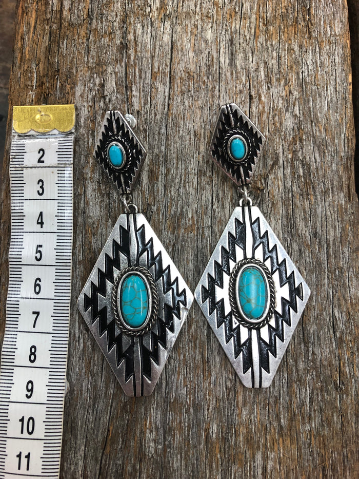 Lucy - Turquoise Diamond Earrings