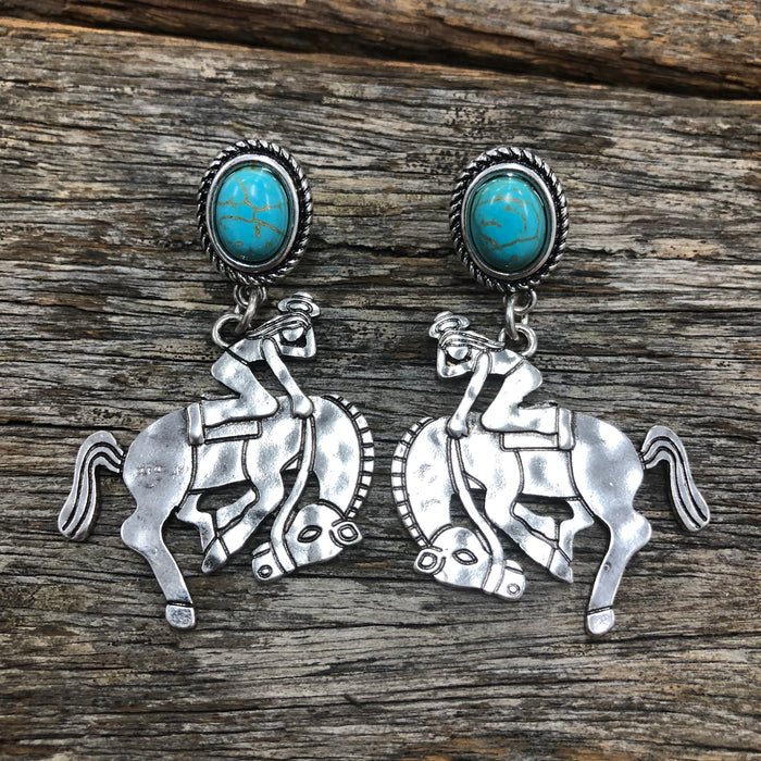 Lara - Turquoise Bronc Earrings