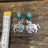 Lara - Turquoise Bronc Earrings