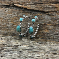 Leah - Turquoise Twisted Hoops