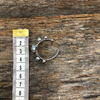 Leah - Turquoise Twisted Hoops