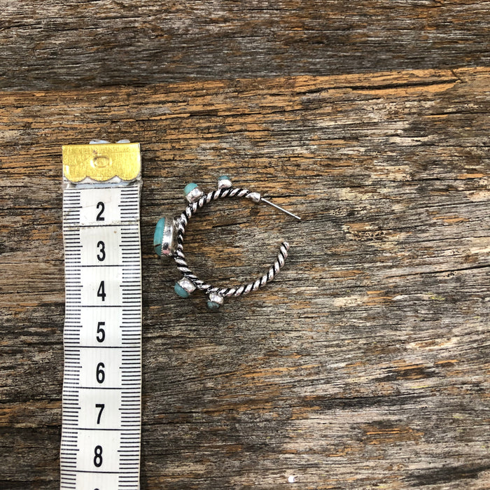 Leah - Turquoise Twisted Hoops