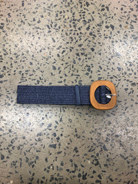 Oval Buckle Boutique Belt - Navy