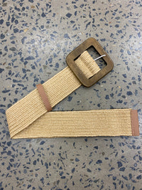 Boutique Belt - Square Buckle (Beige)