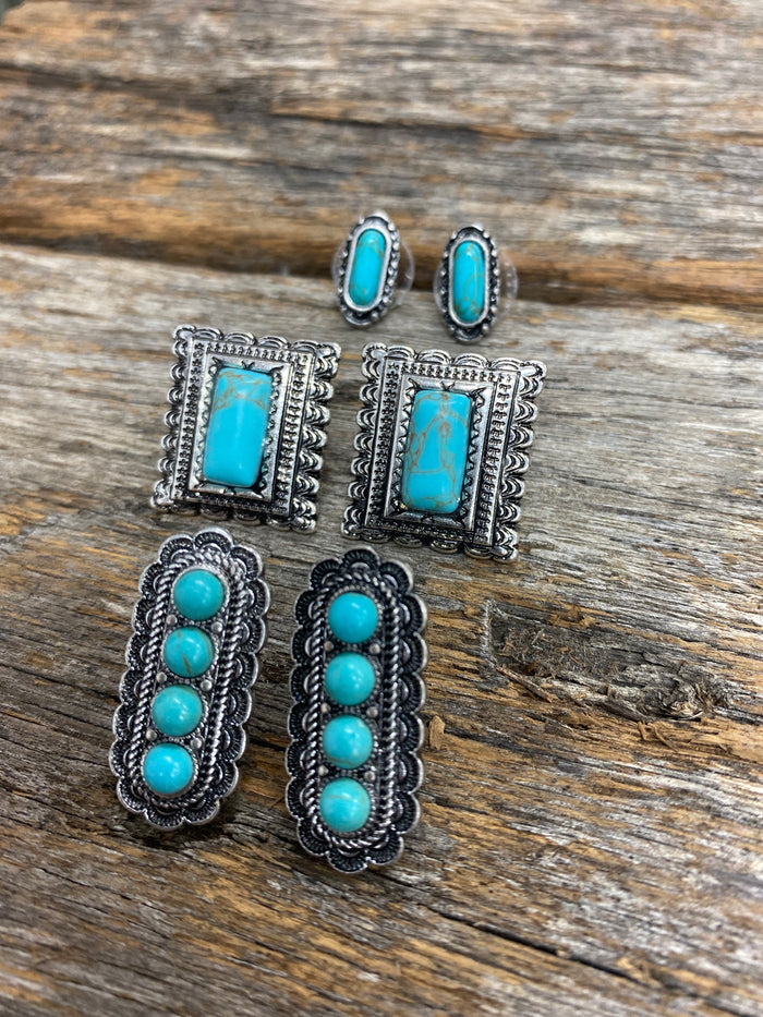 Ari Trio - Silver and Turquoise