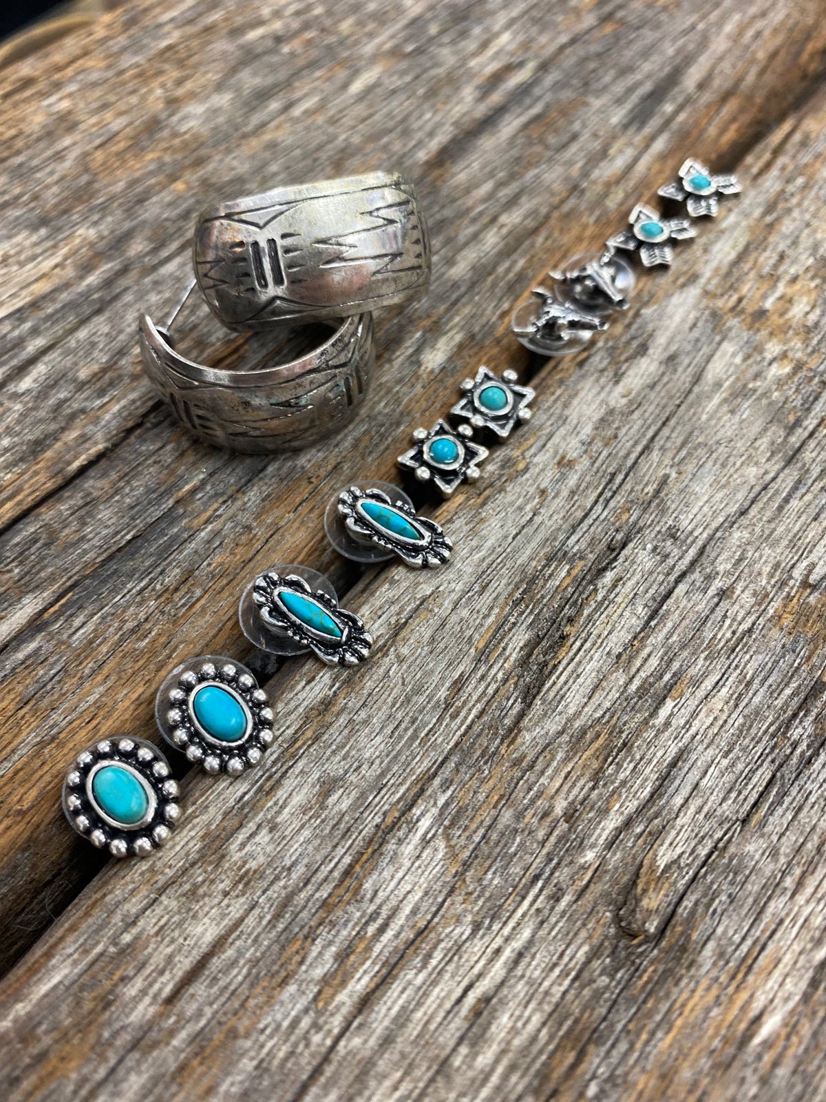 Trixie Set - Silver and Turquoise