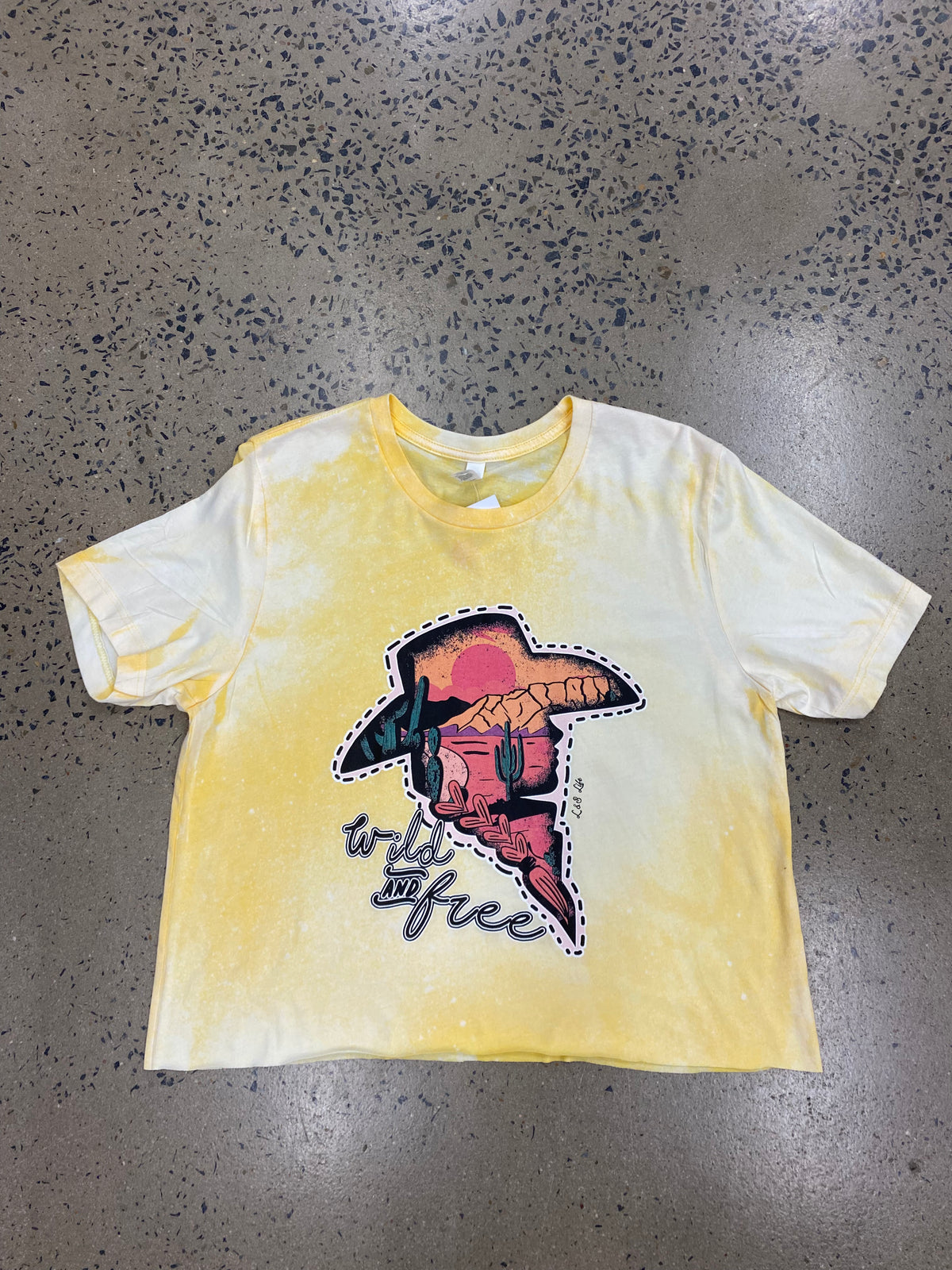 Wild & Free - Bleached Yellow Tee