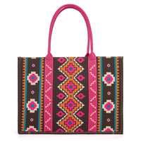 Wrangler Southwest Print Wide Tote - Hot Pink (WG2203-8119)