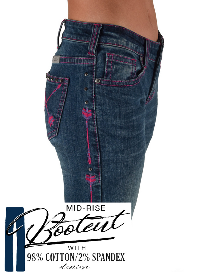 Cowgirl Tuff Jeans - Pink Arrows