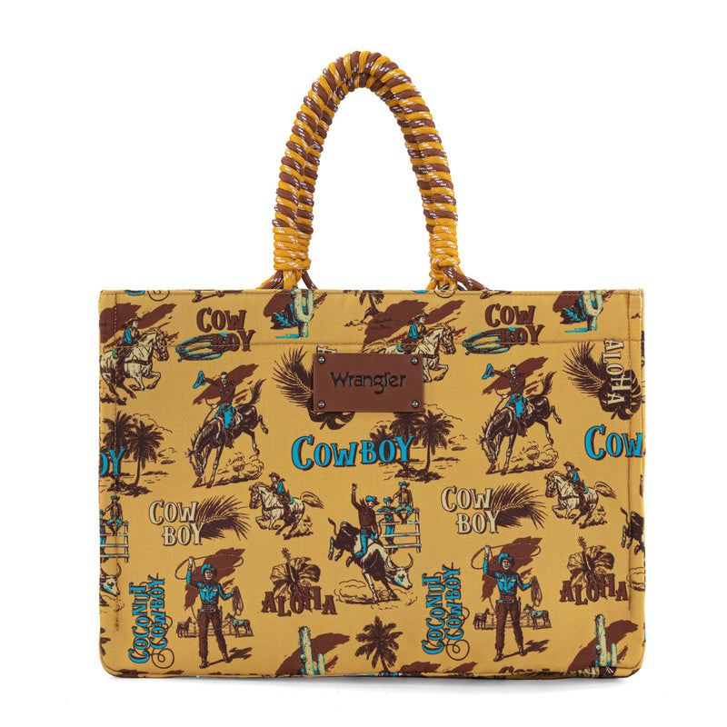 Wrangler Cowboy Print Wide Tote - Dark Yellow