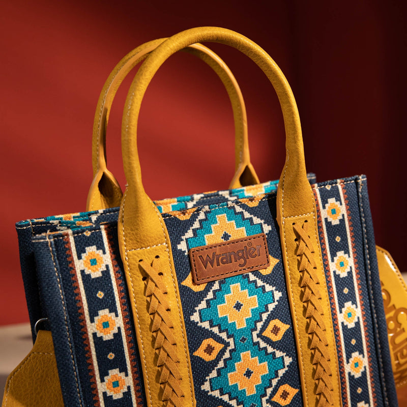 Wrangler Southwest Print Tote - Mustard (WG2203-8120SMST)