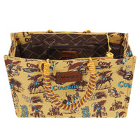 Wrangler Cowboy Print Wide Tote - Dark Yellow