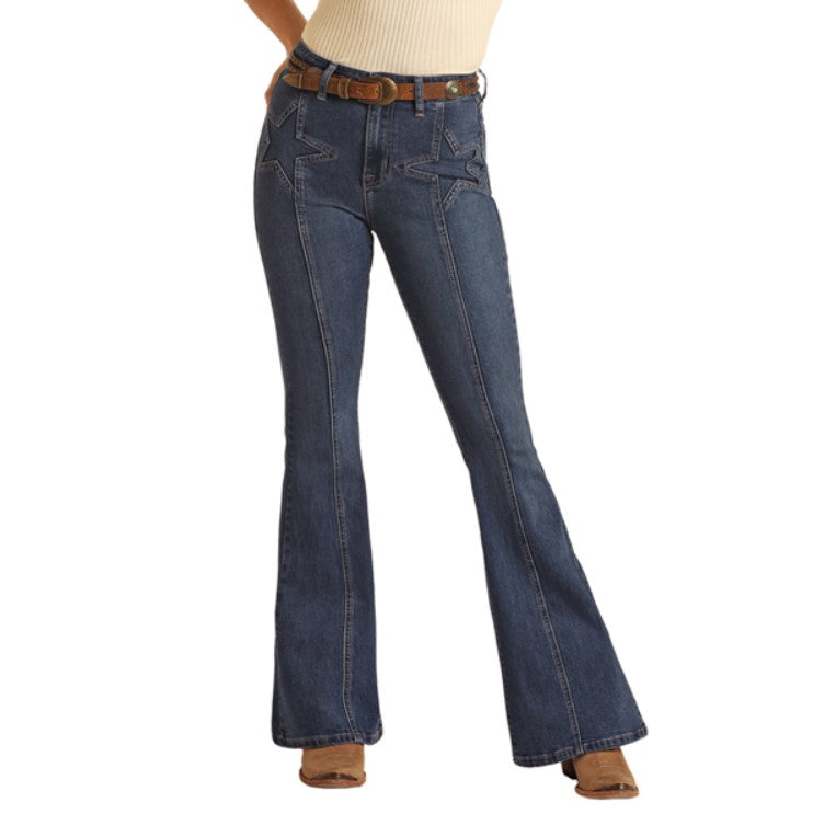 Rock & Roll Cowgirl Jeans - BW6HD04026 - High Rise Flare