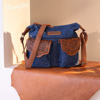 Wrangler - Floral Tooled Crossbody (Jean Navy)