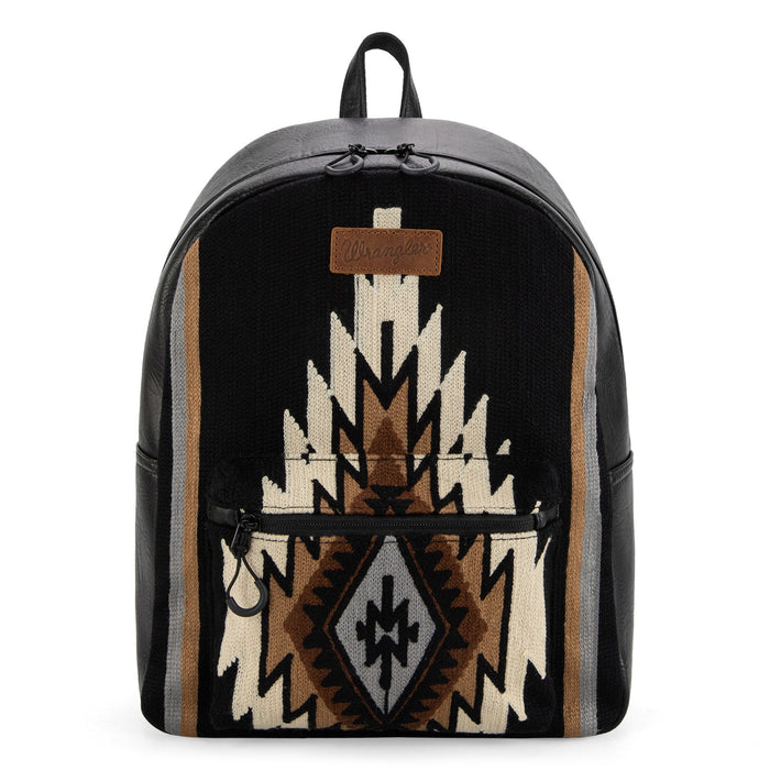 Wrangler Aztec Knitted Leather Backpack - Black (WG174-9115BK)