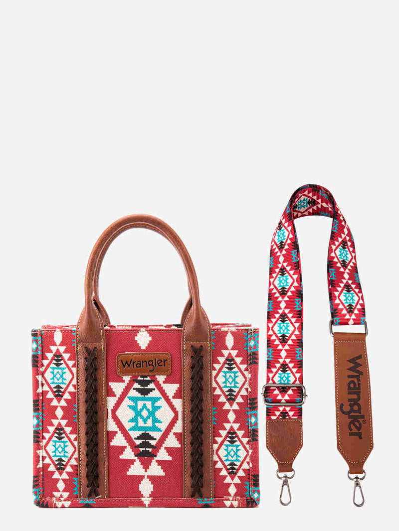 Wrangler Southwest Print Tote - Burgundy (WG2203-8120SBDY)