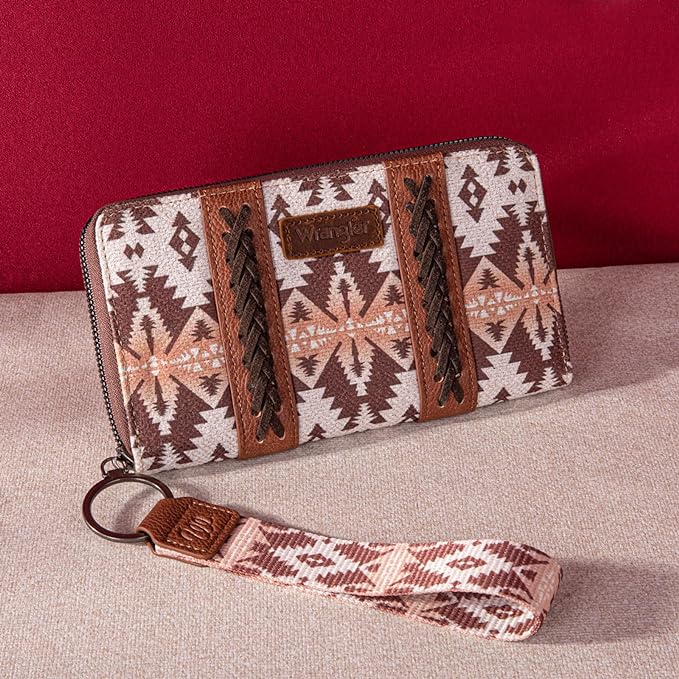 Wrangler Wallet - Light Coffee Aztec