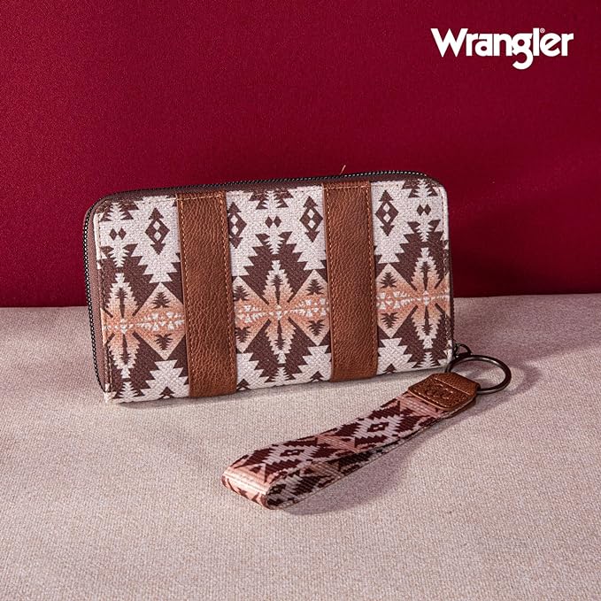 Wrangler Wallet - Light Coffee Aztec