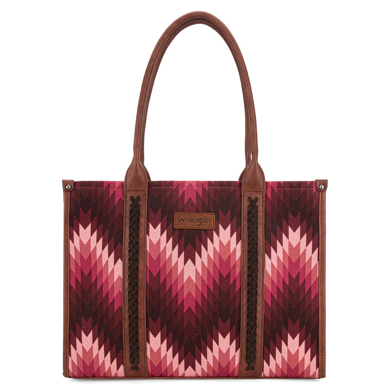 Wrangler Southwest Print Wide Tote - Dark Pink (WG2211-8119DPK)