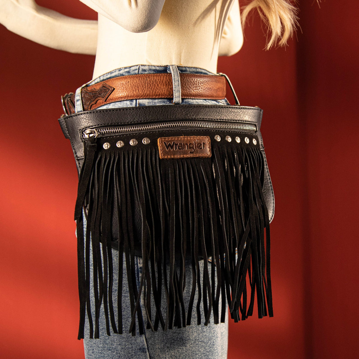 Wrangler -  Fringe Sling Bag Black