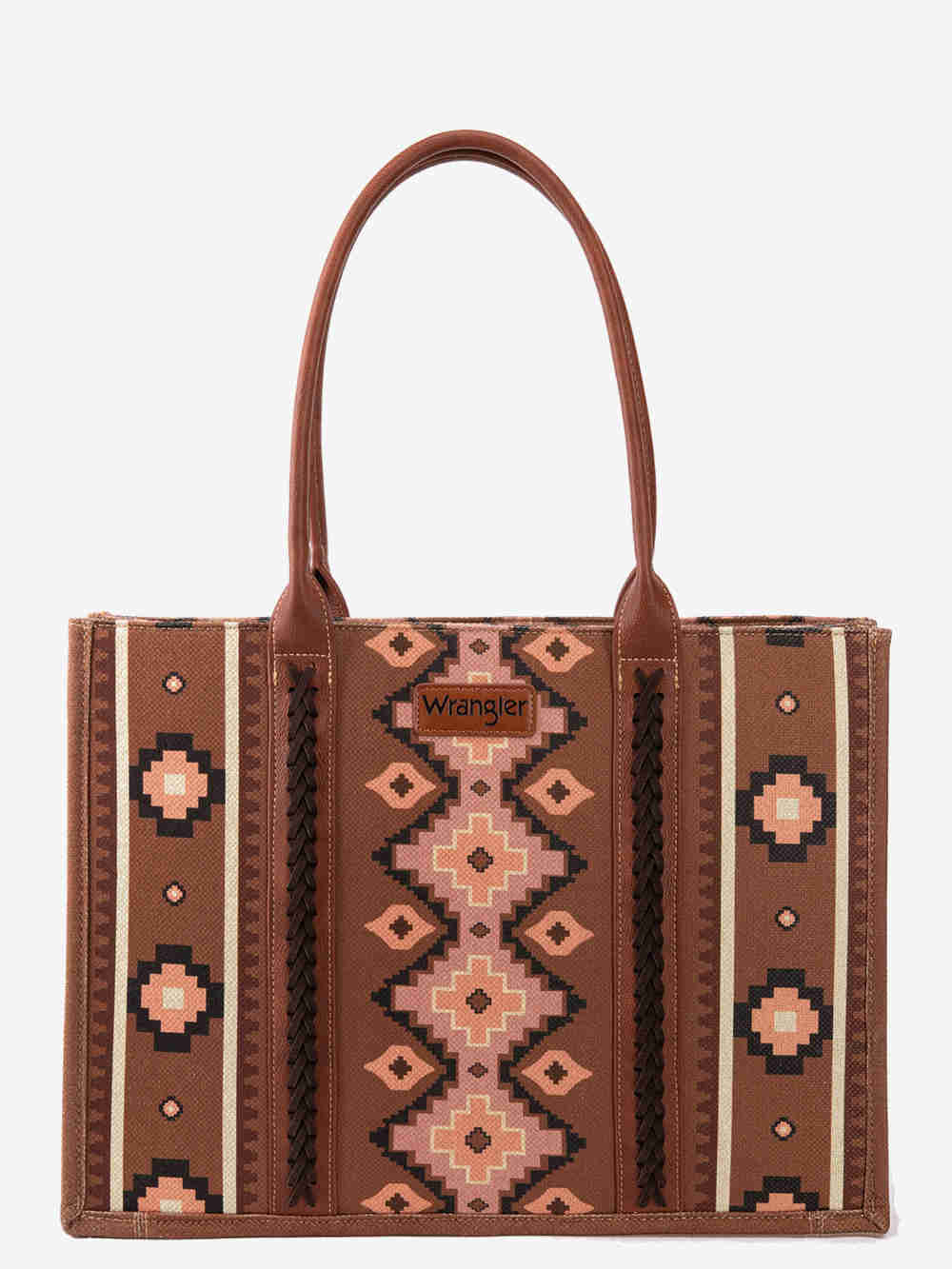 Wrangler Southwest Print Wide Tote - Dark Brown (WG2203-8119)