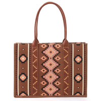 Wrangler Southwest Print Wide Tote - Dark Brown (WG2203-8119)