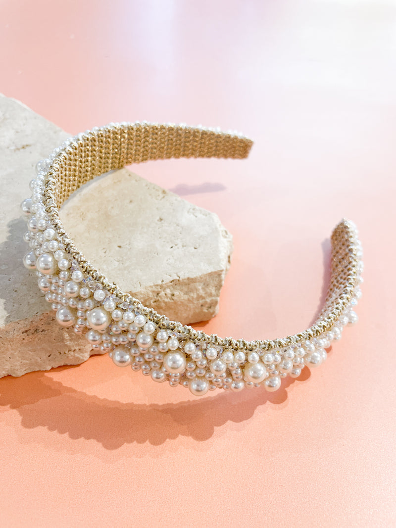 Bianca Headpiece - Gold Pearl Beads