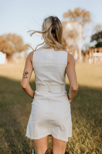 Louisiana Denim Dress - White