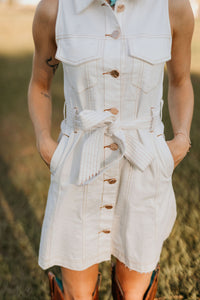 Louisiana Denim Dress - White