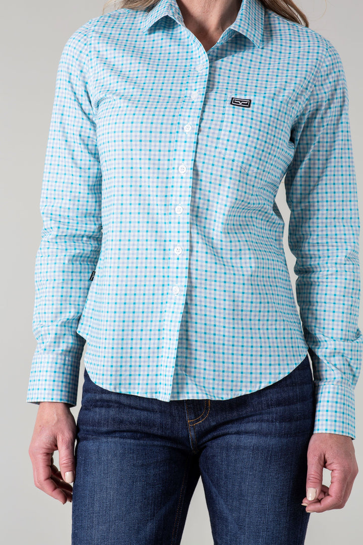 Kimes Ranch Long Sleeved Shirt - Tucco Mini Check Blue